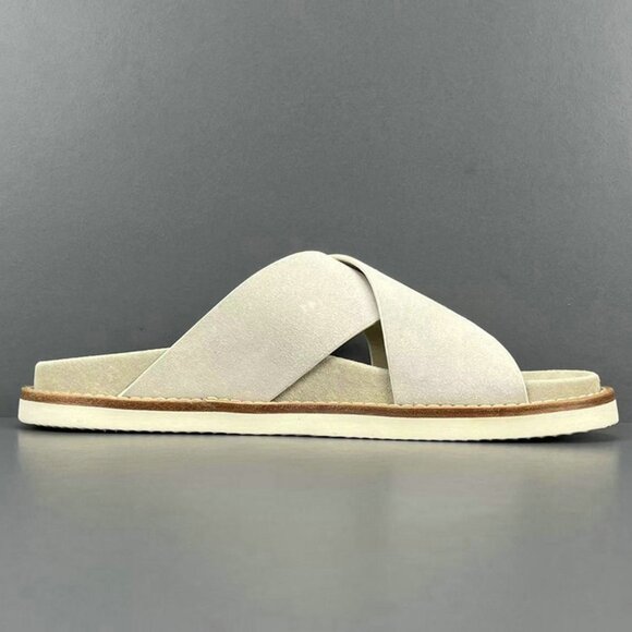 Brunello Cucinelli White Suede Crossover Sandals - Picture 5 of 13